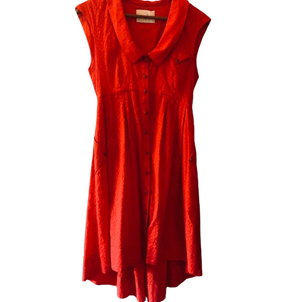 Anthropologie 9 HI 5 St CL Dress Hi-Low 100% Cotton